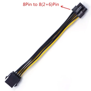 PCI-e PCIe 8Pin (6 + 2) Разъем для подключения к GPU 8Pin Кабель преобразования питания ATX 8pin в PCI express 8 (2 + 6) Контактный кабель питания