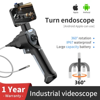 Промышленный Видеоскоп 360 ° С Шарнирным Бороскопом 4,0 мм/6,0 мм Промышленный Видеоскоп 720p 8 светодиодов Многофункциональный a 1 м