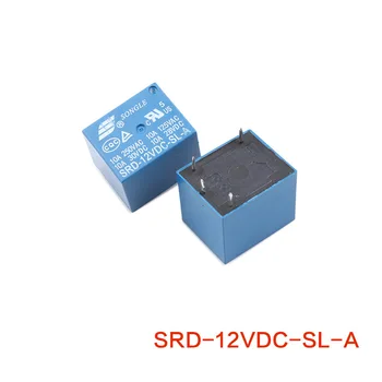 10 Шт. Катушка постоянного тока 12 В SPDT 4-контактное мини-силовое реле печатной платы SRD-12VDC-SL-A Высокого качества