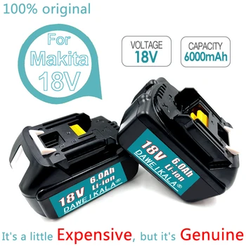 100% оригинальная аккумуляторная батарея электроинструмента Makita 18V 6.0Ah со светодиодной литий-ионной заменой LXT BL1860B BL1860 BL1850