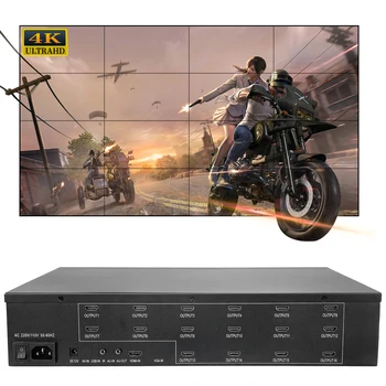 16-канальный контроллер видеостены 4x4 HDMI с процессором видеоизображения, вход 3840*2160 4K30Hz, видеостена с 16 телевизорами, процессор видеостены