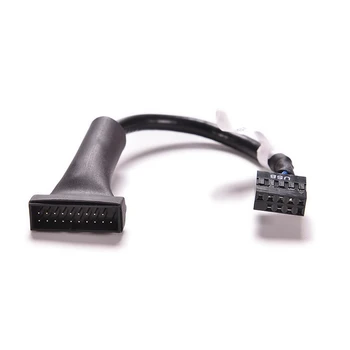 1ШТ USB 3.0 черный 9-контактный разъем для подключения к материнской плате USB 3.0 20-контактный разъем для подключения кабеля адаптера для ПК