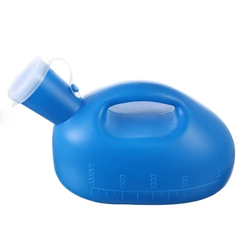 1шт Синяя Портативная бутылка для Мочи, Мужской Туалет, 2000 мл Пластиковый Мобильный Писсуар, Бутылка для туалетной помощи Для кемпинга на открытом воздухе, уход в больнице