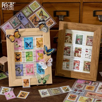 2 шт., наклейки с почтовыми марками в стиле ретро, Винтажные почтовые марки, Ассортимент, Клейкая бумага, декор, печать для конвертов