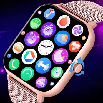 2023 Смарт-часы с Пользовательским Циферблатом, Женские Bluetooth-вызов, воспроизведение музыки, Водонепроницаемые умные часы, полный сенсорный браслет, часы Для Android IOS