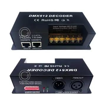 3-канальный dmx декодер rgb светодиодные ленты контроллер DMX 512 PWM диммер драйвер 30A вход DC12V-24V 3CH dmx декодер управление светом