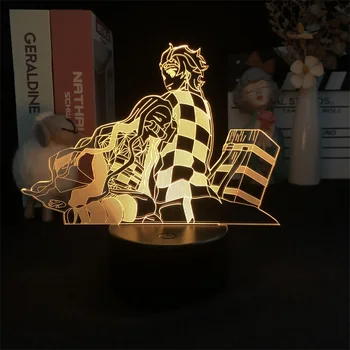 3D Ночник Kamado Nezuko Demon Slayer Аниме Манга для Декора Спальни Милый Цветной Подарок на День Рождения Светодиодная Лампа Для Малышей Прекрасный Подарок