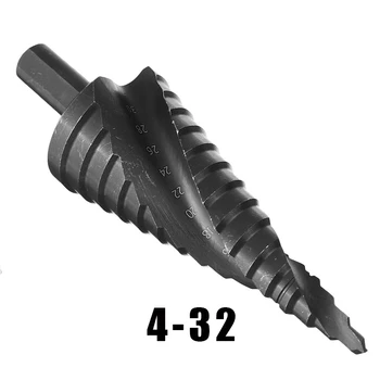 4-32 мм Пагодное сверло HSS Кобальтовое ступенчатое Сверло с азотной спиралью из быстрорежущей стали для металлического конуса с треугольным хвостовиком