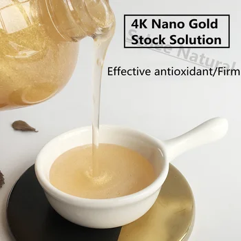 500 мл 4K Nano Gold Stock Solution Эссенция Для пополнения запасов Воды Компактное Стойкое К морщинам Антивозрастное пятно