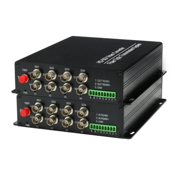 8 Каналов настольного типа или 1U стеллажного типа опционально SDI оптоволоконный конвертер, волоконно-оптический видеопреобразователь LC разъем