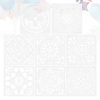 8 шт. Белые полые цветочные наборы Шаблон для рисования Многоразовые инструменты для настенной живописи Копировальные инструменты для настенного пола