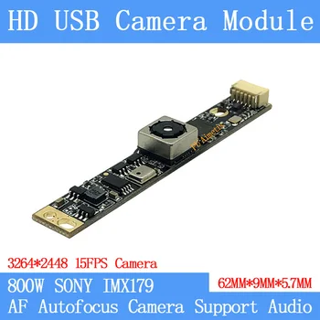 800 Вт SONY IMX179 Автофокусировка с автофокусировкой UVC Plug Play MJPEG 15 кадров в секунду USB Модуль Камеры HD Linux Поддержка Windows аудио