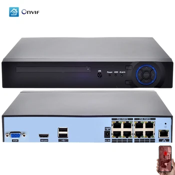 8CH 4K 8MP H.265 POE NVR Детектор движения 48V 802.3af ONVIF CCTV POE Видеорегистратор Xmeye APP Для 2MP 5MP 8MP POE IP-камеры