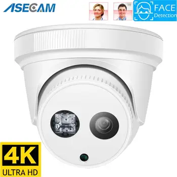 8MP 4k IP-камера Аудио Распознавание лица H.265 Onvif CCTV Белый Купол Ночного Видения IR 4MP 48V POE Камера Безопасности Человека Xmeye