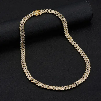 9 мм Ожерелье в стиле хип-хоп, Серебряная цепочка из сплава со стразами, мужское ожерелье, мужские Ожерелья Для мужчин, женские ювелирные изделия