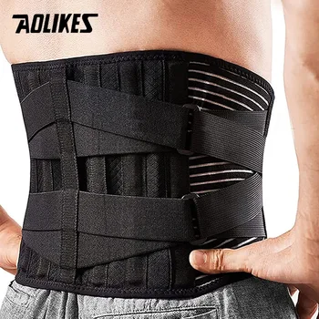 AOLIKES, дышащие подтяжки для талии, пояс для поддержки спины, противоскользящий поясничный поддерживающий пояс с сеткой на 16 отверстий для облегчения боли в пояснице