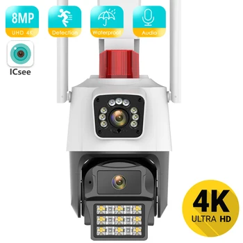 BESDER 8-мегапиксельная PTZ WiFi камера с двойным экраном цветного ночного видения Наружная 4-мегапиксельная IP-камера безопасности CCTV Камера Наблюдения ICSEE App