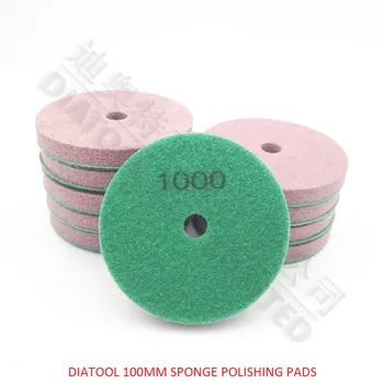 DIATOOL 10шт 100 мм губчатые алмазные полировальные диски для мрамора с зернистостью мягкого камня 1000 Новый тип влажных шлифовальных дисков