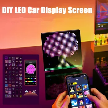 DIY Светодиодная Матричная Пиксельная Панель для Автомобиля USB RGB Граффити Лампа Bluetooth Приложение Управление Текстовым Светодиодным Автомобильным Дисплеем для Прикроватного Домашнего Декора Комнаты