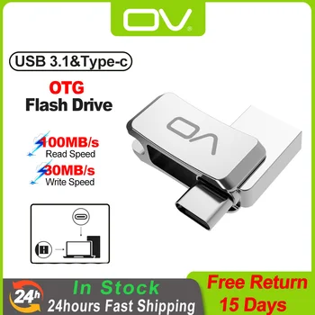 OV Mini OTG USB 3,1 флэш-накопители Type C ручка Портативные дисководы 32 ГБ 64 ГБ 128 ГБ USB3.2 Высокоскоростная флеш-карта памяти 3,0