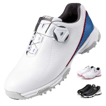 PGM Kid, Женские размеры 31-38, Обувь для гольфа, Быстрая Шнуровка, Водонепроницаемые Противоскользящие Вращающиеся Шнурки, Спортивная обувь Для тренировок