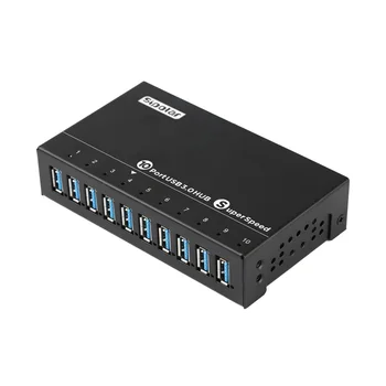 Sipolar A103 10-Портовый USB 3.0 Для передачи данных и установки зарядного устройства Прочный USB-концентратор с Возможностью настенного монтажа Для сборочных линий Серверной стойки