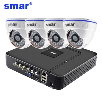 Smar 720P 1080P Система Видеонаблюдения 4CH H.264 CCTV HDMI DVR Security Kit Внутренняя Домашняя Камера Безопасности День и Ночь Обнаружения
