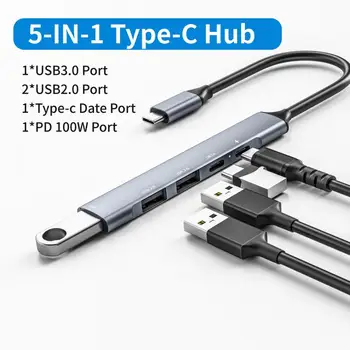 Usb-c Концентратор USB с несколькими портами для ноутбука Type C Концентратор Multi Usb Со слотом для чтения Tf SD Многофункциональный адаптер с несколькими разветвителями USB-концентратор
