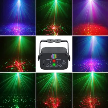 USB лазерный проектор, Стробоскопическая лампа для домашнего танцпола, 60 моделей, мини-дискотека DJ, эффект освещения сцены, Голосовое управление