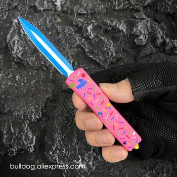 UTX UT70 Ножи Mini Dessert Warrior Серии MICRO ULTRA OTF TECH Knife D.E Donut Pink EDC Карманные Ножи для Самообороны M9