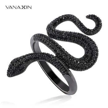 VANAXIN Змеиные кольца Пара Для женщин, панк-Змеиные украшения с животными, Мощеный подарок для Вечеринки