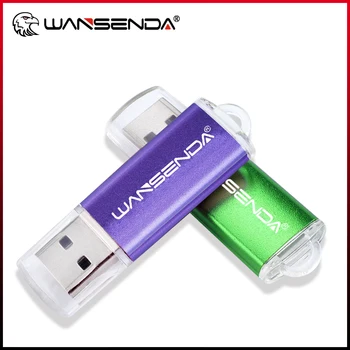 WANSENDA Металлический USB Флэш-Накопитель 32 ГБ Флеш-накопитель 16 ГБ 64 ГБ 128 ГБ 256 ГБ Реальная Емкость Флешки Портативный USB-Накопитель