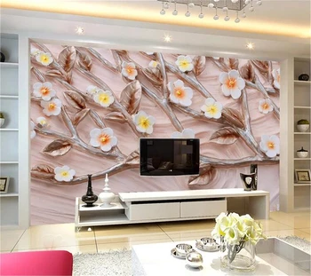 wellyu Пользовательские обои papel de parede 3D с цветочным тиснением фоновая стена Европейская декоративная роспись 3d фоновая стена