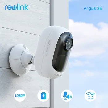 Wi-Fi Камера Reolink Argus 2E на солнечной энергии, Уличная Камера 1080p Full HD PIR с функцией обнаружения движения, 2-Полосный звук, Широкий угол обзора, Google Home