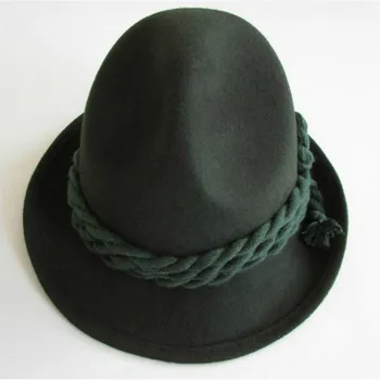X062 Модные Шерстяные Фетровые шляпы для взрослых, 100% Шерстяные Зеленые Армейские Церковные шляпы, Зимние шапки для женщин