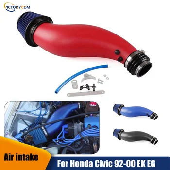 Автомобильный воздухозаборник для Honda Civic 92-00 EK, например, воздухозаборник воздушного фильтра, черный, красный, синий, настоящий карбоновый