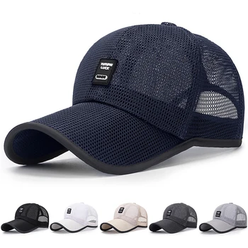 Бесплатная доставка Освежающие сетчатые мужские кепки Летняя бейсболка с удлиненными полями для мужчин, Спортивная кепка для рыбалки на открытом воздухе, солнцезащитные кепки