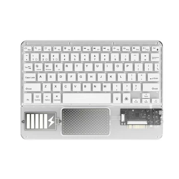 Беспроводная сенсорная клавиатура Клавиатура с подсветкой RGB Клавиатура Прозрачный кристалл Bluetooth Клавиатура Универсальная для ПК