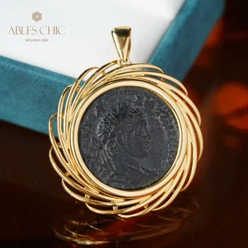 Византийское золото 18 Карат Подлинная Древняя Серебряная монета Лира Артефакт Обратимый кулон-медальон Только