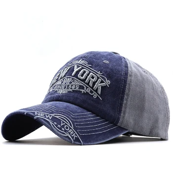Винтажная кепка Унисекс из промытого хлопка, высококачественная бейсболка с вышивкой в стиле Нью-Йорк, мужские и женские спортивные шапки для рыбалки на открытом воздухе