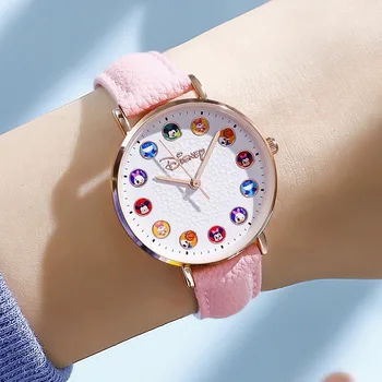 Детские часы Disney, кварцевые часы Minnie lovely, часы для учащихся начальной и средней школы, часы с мультяшным Микки, детские часы