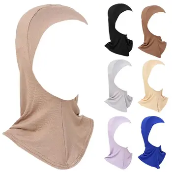 Женская эластичная хлопчатобумажная шляпа-хиджаб, платок, исламская кепка, мусульманский тюрбан
