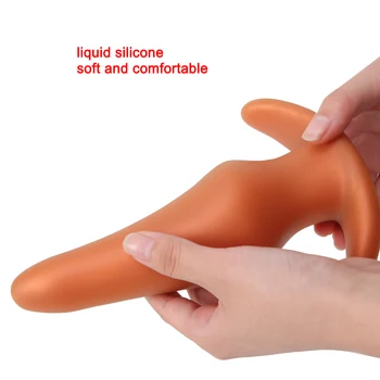 Жидкая силиконовая мягкая анальная пробка для Массажа простаты, анальные секс-игрушки для взрослых Мужчин, Женская анальная пробка, удобная в носке, анальное расширение