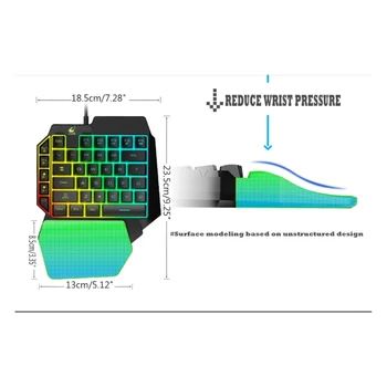 Игровая клавиатура K15 RGB с 35 клавишами, механическая, ощущаемая рукой, Игровая клавиатура с поддержкой, водонепроницаемая