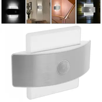Квадратный Белый светильник с датчиком движения PIR, светодиодный ночник с перезаряжаемым USB для гостиной/Спальни/коридора/стены, Новый