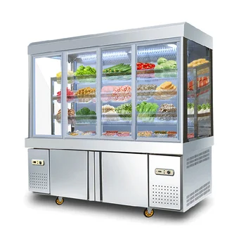 коммерческий стеклянный холодильник, витрина на малатанге, шкаф для хранения свежих продуктов, вертикальный холодильник, хранение и заказ