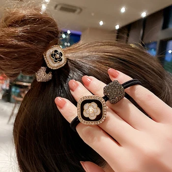 Корейские высококачественные ретро-цветы камелии, эластичные резинки для волос, веревочные кольца, Темпераментные аксессуары из хвоща для женщин
