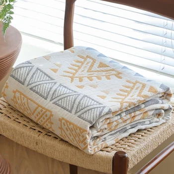 Летнее хлопчатобумажное марлевое одеяло, полотенце, хлопчатобумажное тонкое летнее одеяло для взрослых, одеяло с одним ворсом, диван.