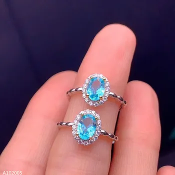Мини-кольцо для девочки из стерлингового серебра 925 пробы с натуральным голубым топазом, серебряное кольцо из конопли, подарок девушке на День рождения, свадьба, Новый год
