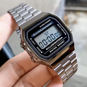 Модные цифровые мужские часы F91w, роскошный ремешок для наручных часов из нержавеющей Стали, Деловые электронные женские часы Reloj Hombre